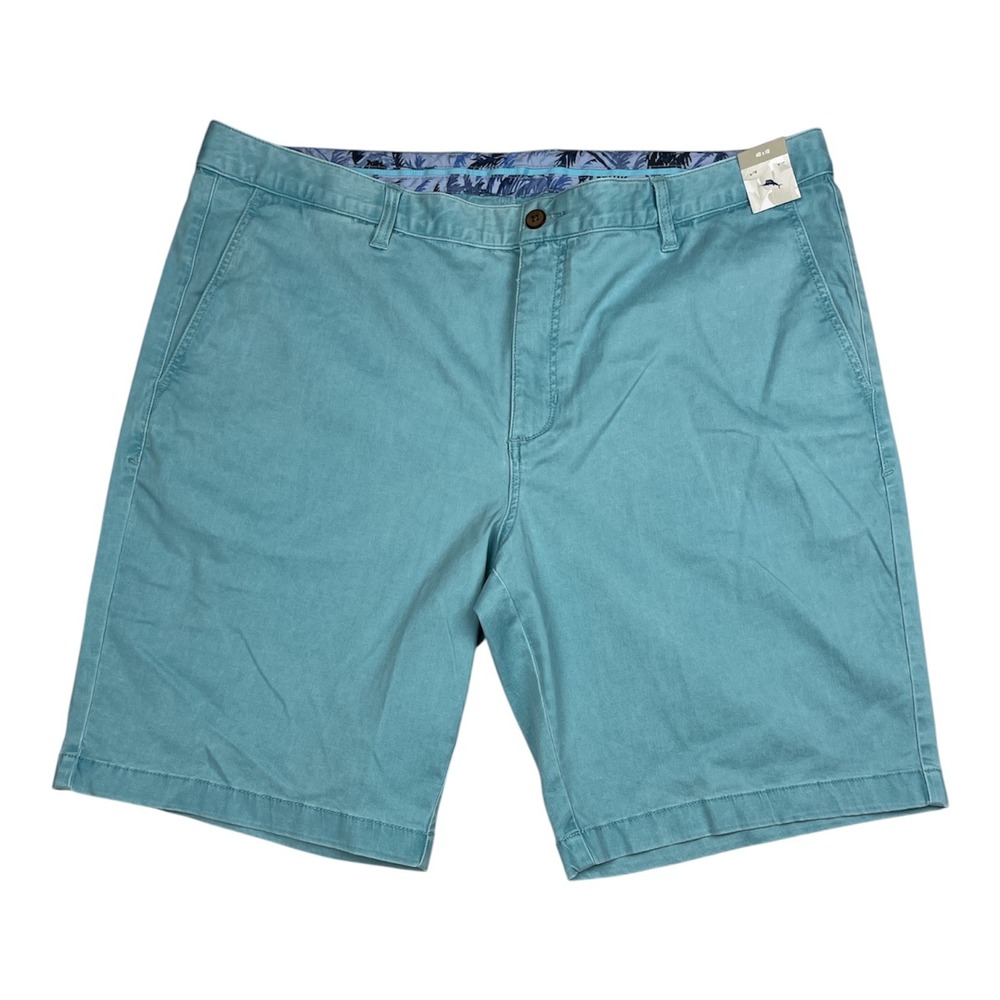 Tommy Bahama NEW Boracay Flat Front Shorts Mens 40 Milky Blue Stretch T815546